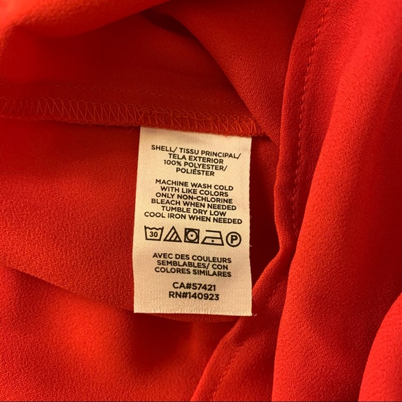 LOFT Tulip Sleeve Peplum Top Red Small - Picture 10 of 11